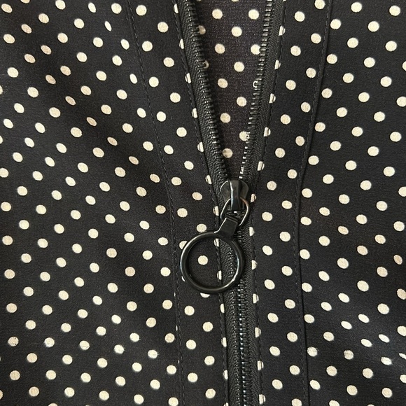 Saks Fifth Avenue Silk Polka Dot High Low Tunic Top Size 6 - Picture 3 of 11